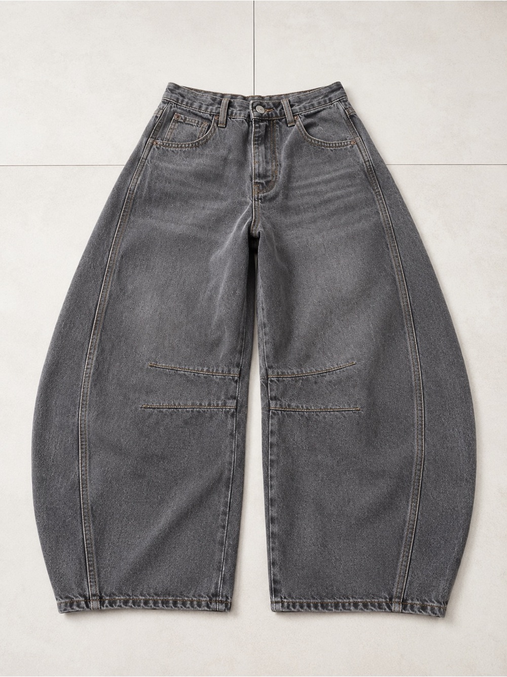 Free People We The Free Lucky You Mid Rise Barrel Jeans Archive Gray 26 - Picture 4 of 9